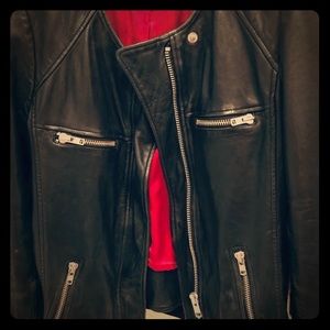 Isabel Marant Etoile Blk Leather Motorcyle Jacket